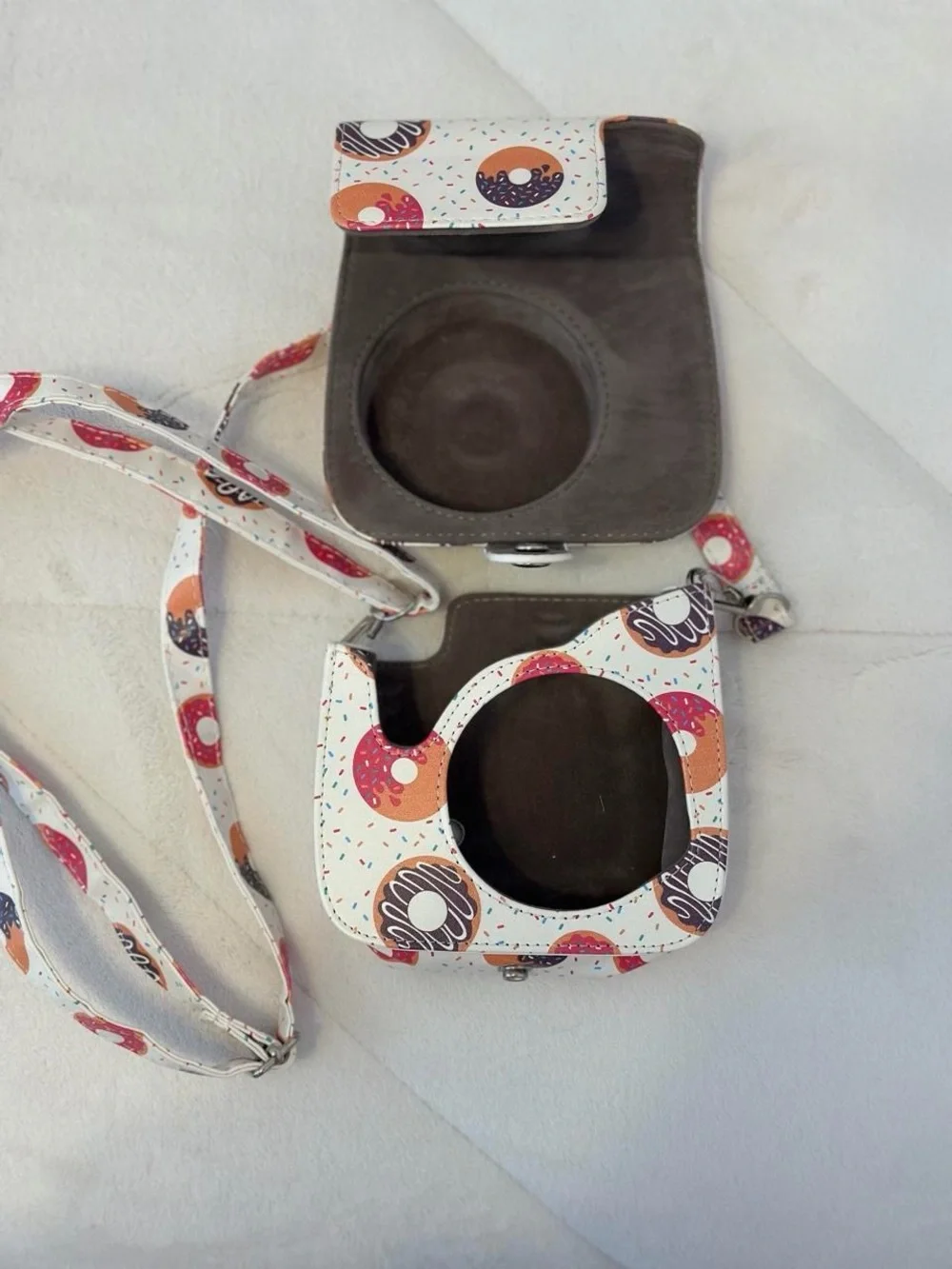 Kids Donut Print Crossbody Bag - White/Pink/Orange